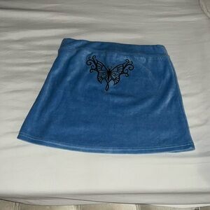 velvet mini skirt
